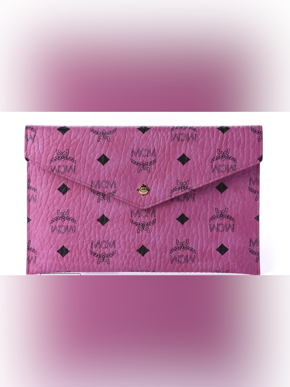 MCM Visetos Envelope Clutch Pink